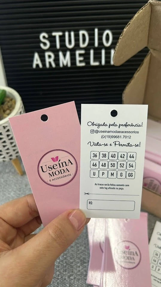 Tag de Roupas 9x5cm