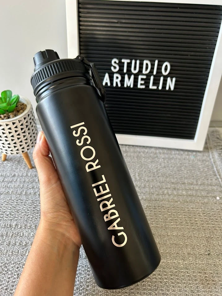 Garrafa Térmica Preta 800ml Gravação Laser