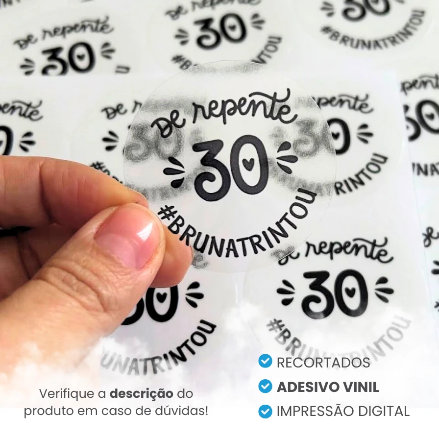 Adesivo Vinil Transparente 5x5cm