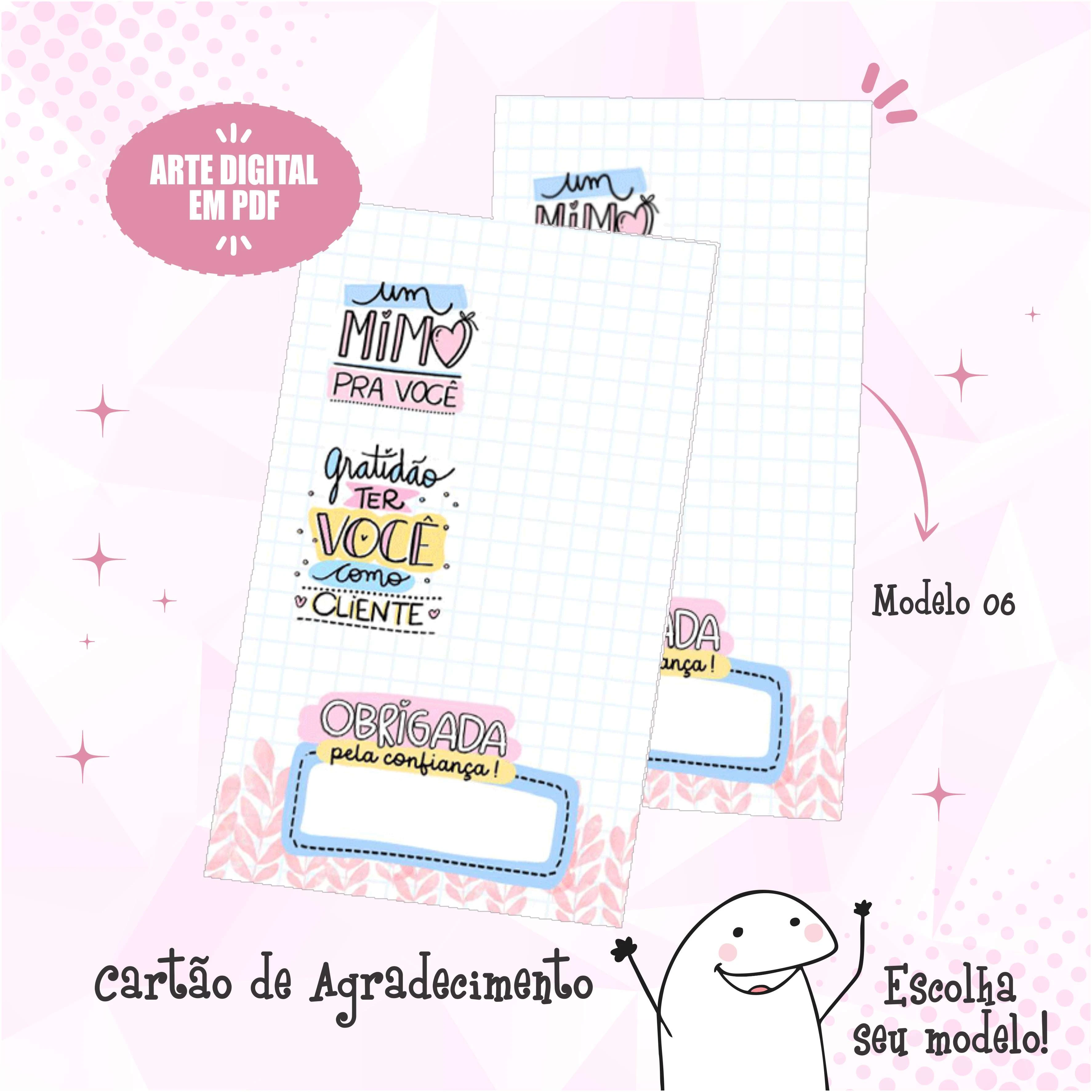 Cartão de Agradecimento Um Mimo Pra Você Mod 06