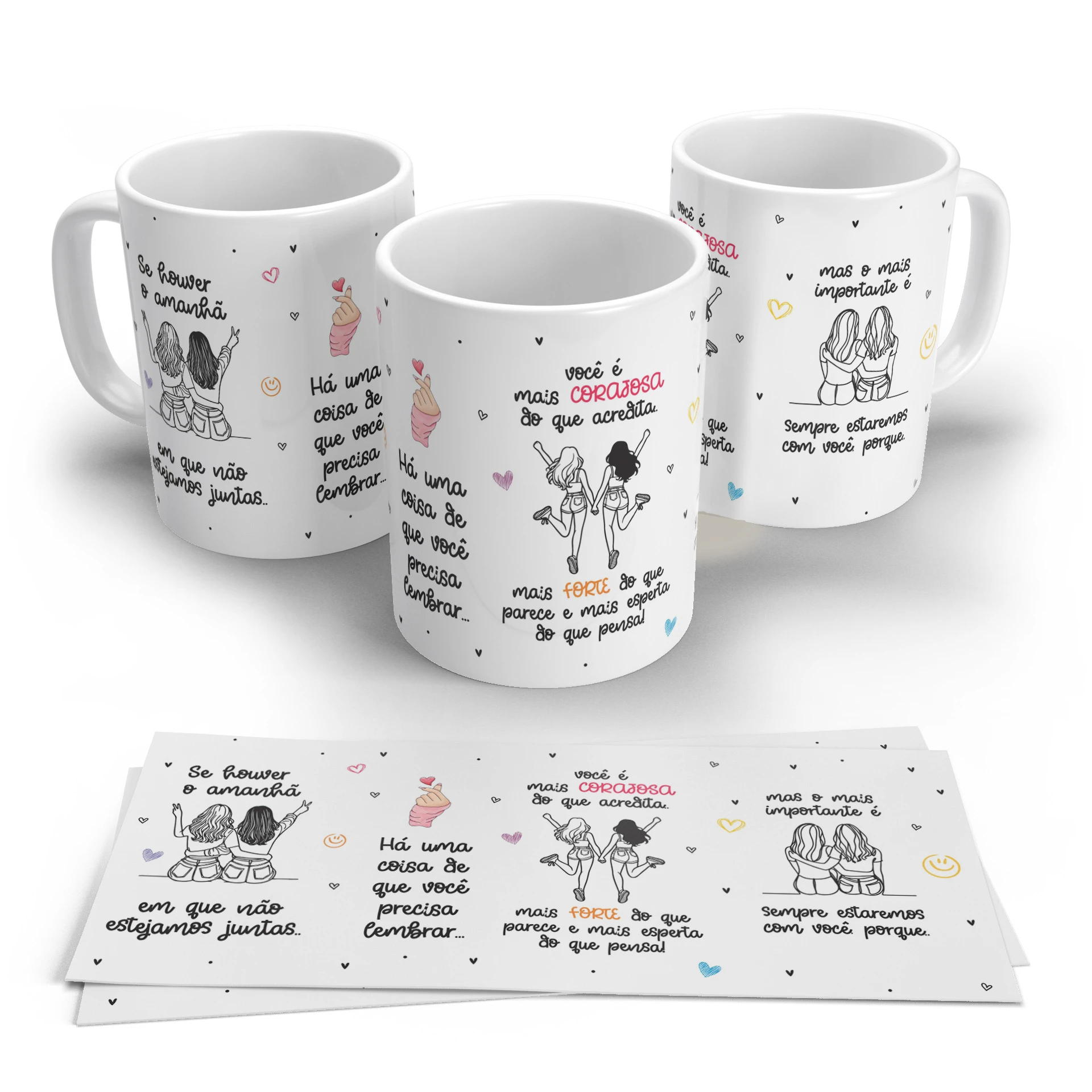 Arte Digital para Caneca Amizade Sempre estaremos com você
