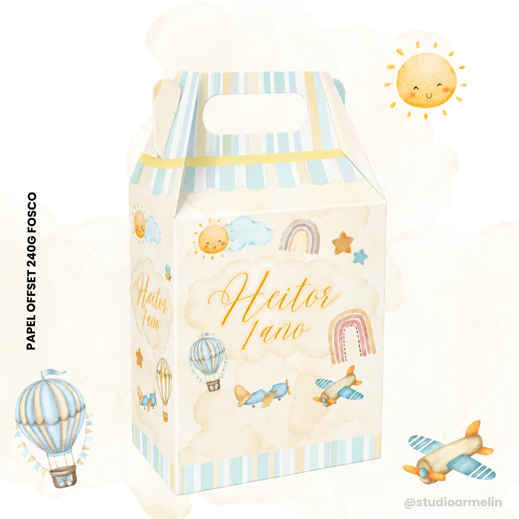Caixinha para Docinhos Personalizada Aniversário Tema 365 Sorrisos