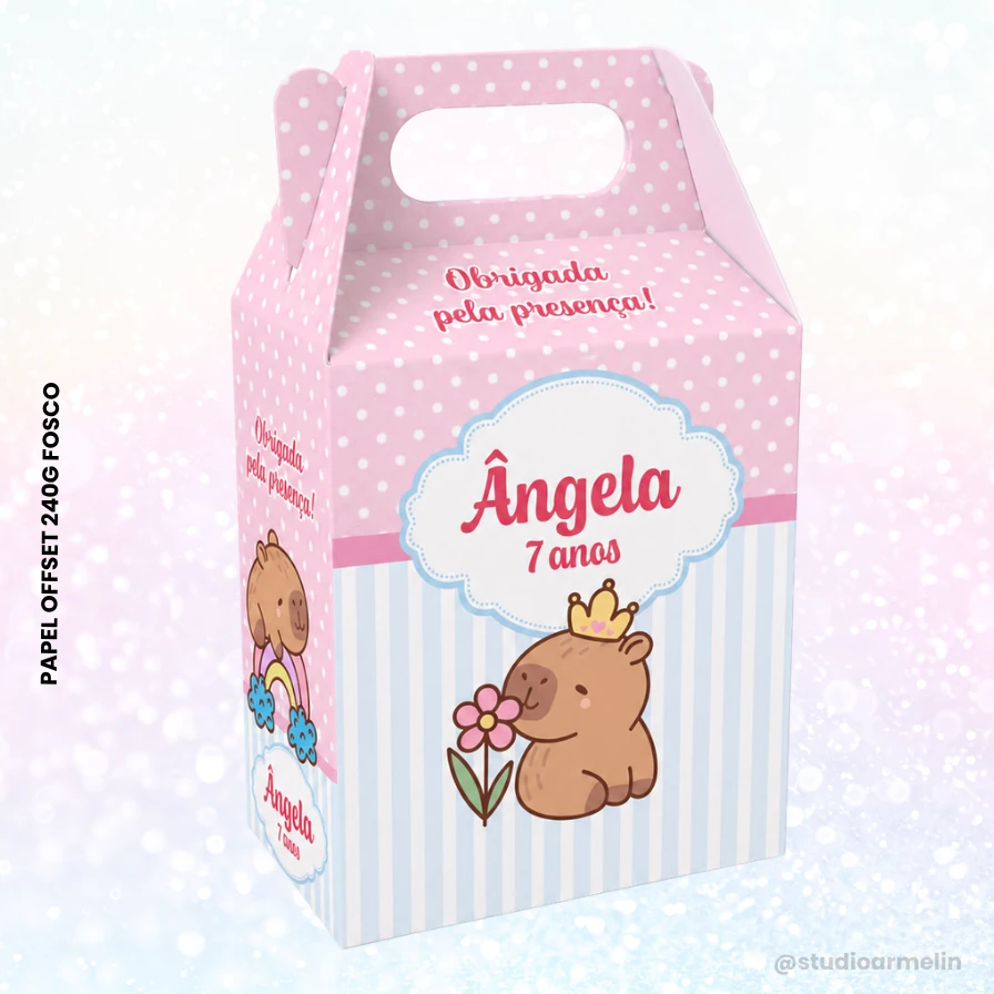 Caixinha para Docinhos Personalizada Aniversário Tema Capivara Baby