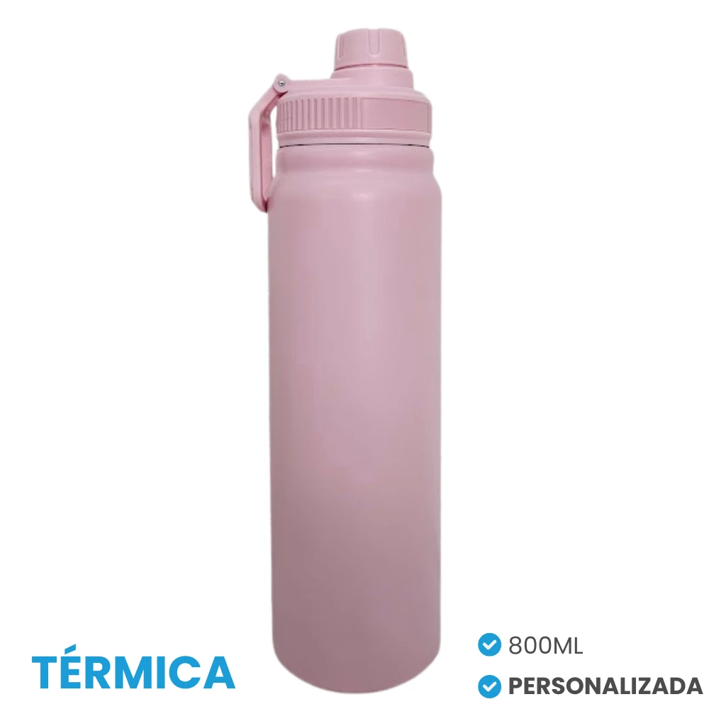 Garrafa Térmica Rosa 800ml com Gravação à Laser 