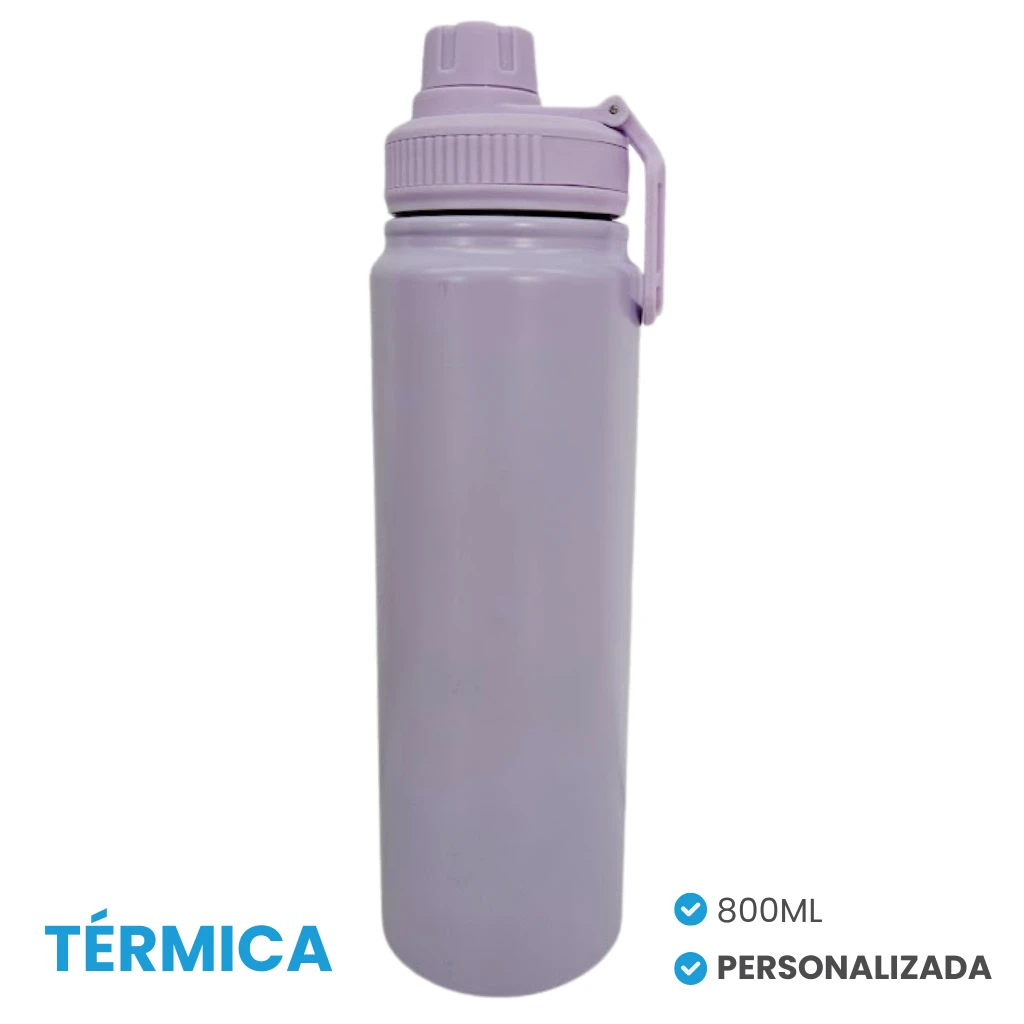 Garrafa Térmica Lilás 800ml com Gravação à Laser
